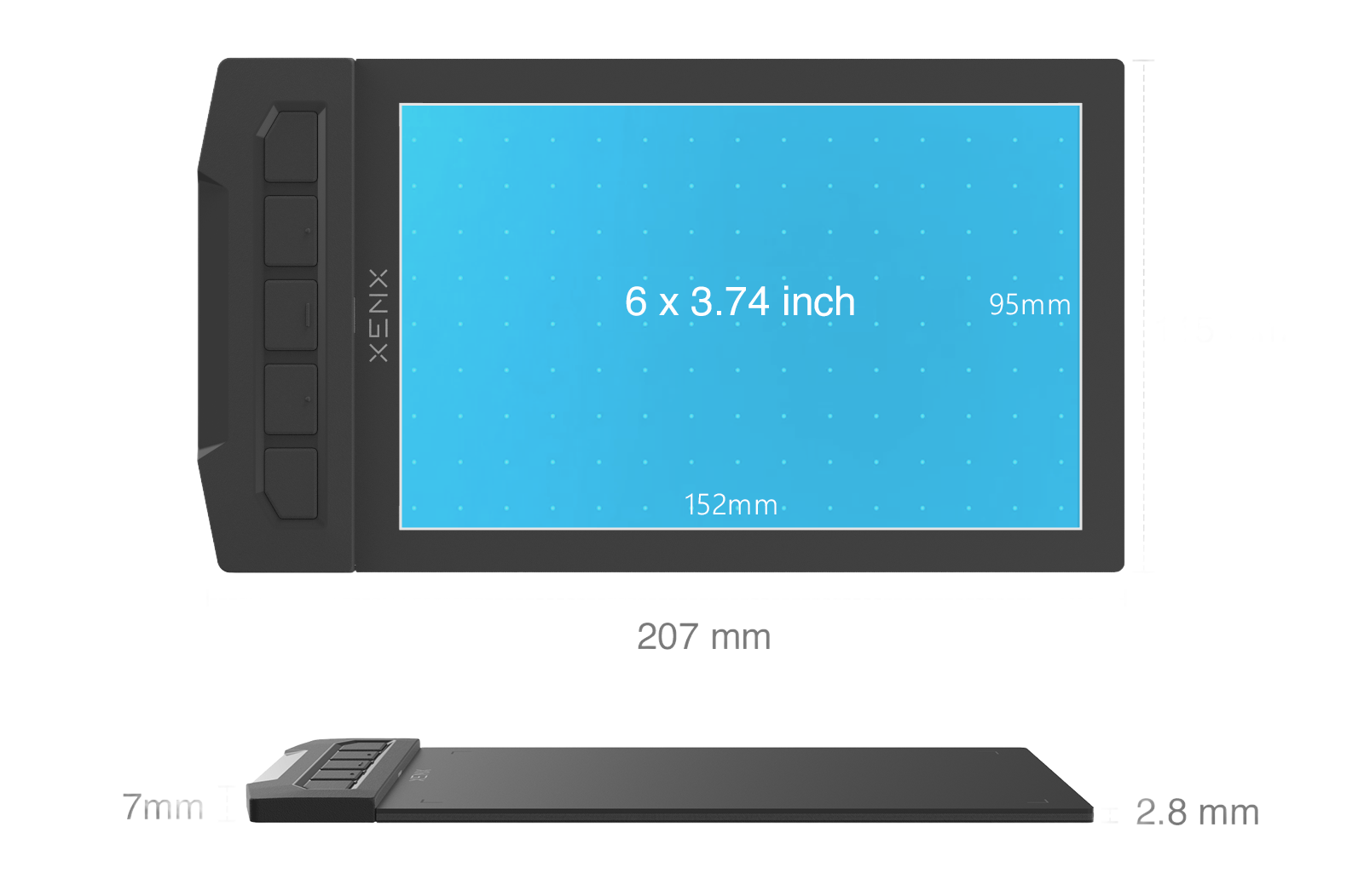 Image from 1pc XENX Drawing Tablet, ABS Material, 8192 Pressure Levels, 5080 LPI Pen Resolution, 266 PPS Reporting Rate, 2 Programmable Buttons, No Battery, Compatible with Mobile & Computer, Portable Design for Digital Art, Animation, - Copy