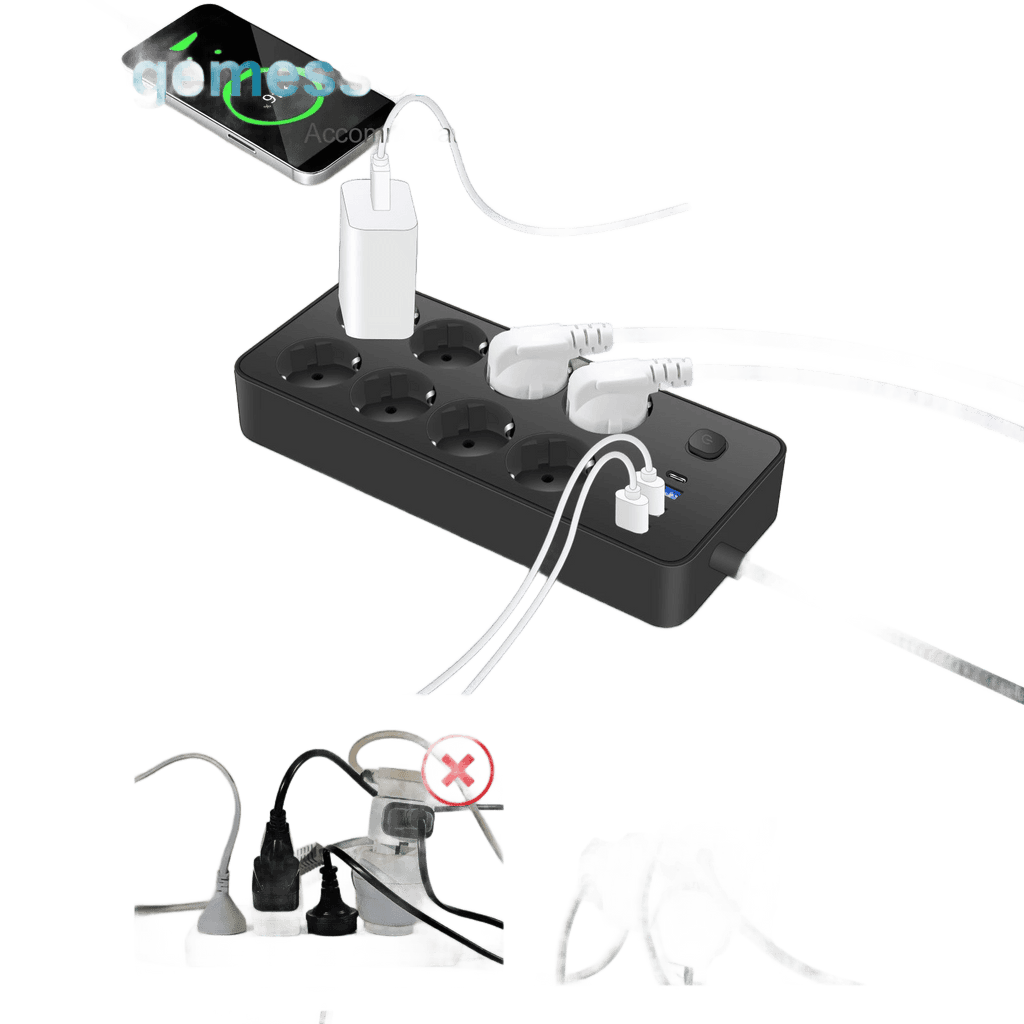 8-Outlet Power Strip with 3 USB Ports & Type-C Interface 180cm - TKINGS