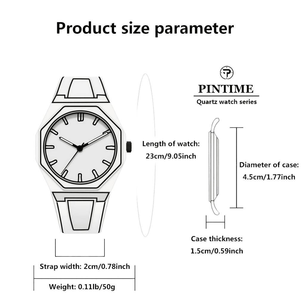 Preppy Style Men'S Watch - Quartz Movement, Silicone Band - TKINGS