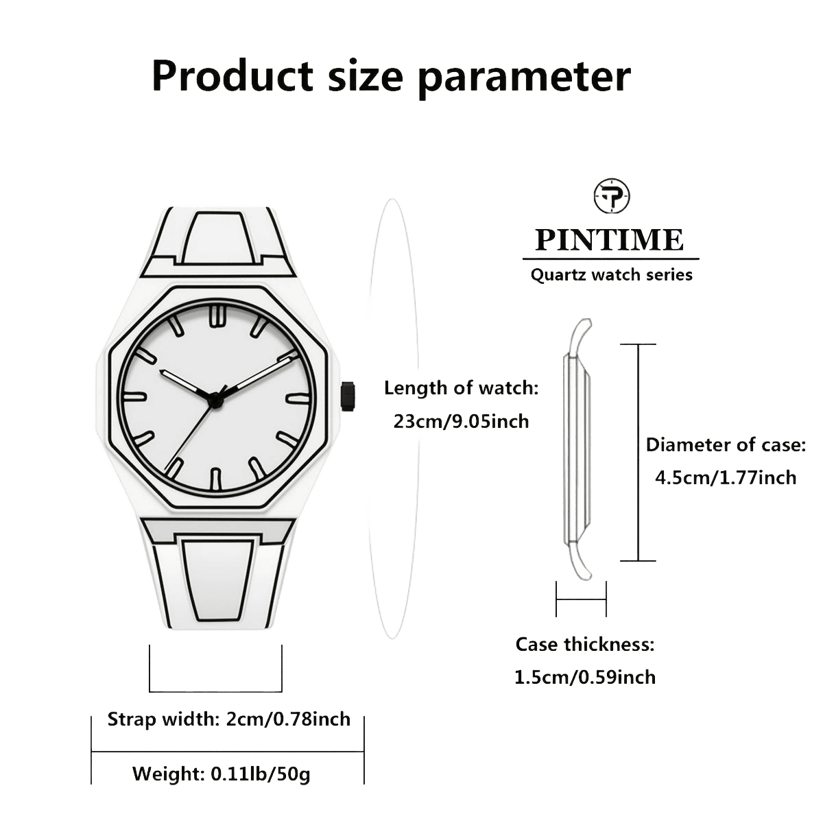 Preppy Style Men'S Watch - Quartz Movement, Silicone Band - TKINGS