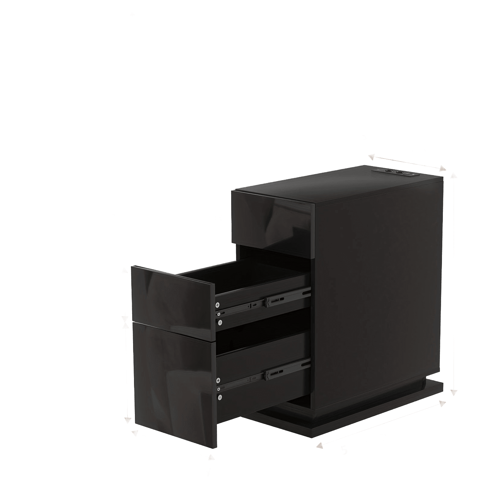 Bedroom Nightstand with 2 Drawers, Sofa Side Cabinet Storage - TKINGS