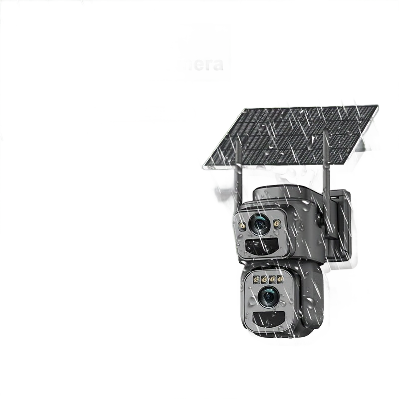 Image from Multifunctional Security Camera with Solar Panel, 2K 300W Pixel Video Resolution, Wireless Outdoor WiFi Monitoring, High-Definition Dual Lens Automatic Rotation Pan-Tilt Night Vision, Motion Detection, Two-Way Audio, Ultra Wi - Copy