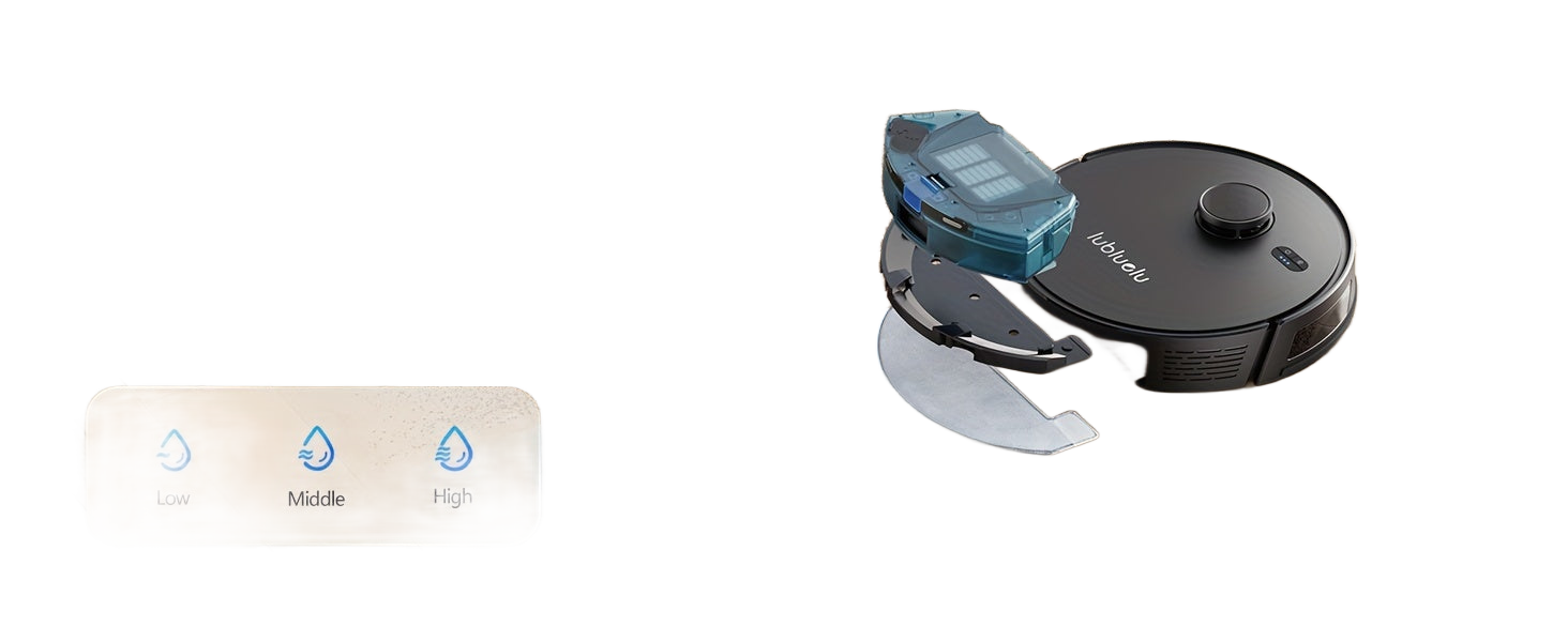 Image from Robot Vacuum And Mop Combo 6500Pa, Lubluelu L15 Robot Vacuum, Auto-Charging, 5 Maps, 30 No-go Zones, WiFi/App/Alexa, 3in 1 Robot Vacuum Cleaner for Pet Hair Carpet Hard Floor - Copy