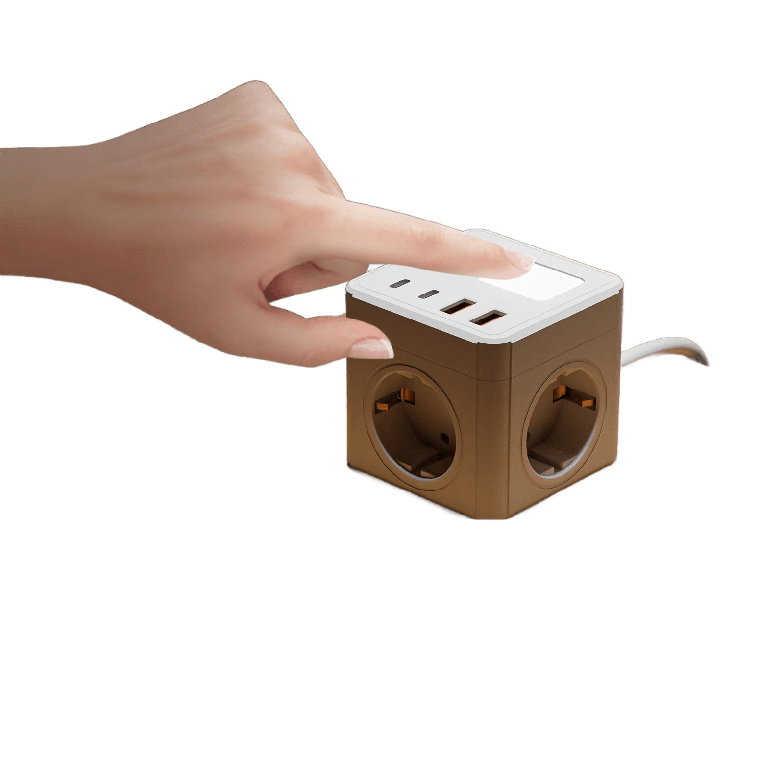 One 8-in-1 EU Power Strip with Extension Cord, 3 AC Outlets & 2 USB - TKINGS