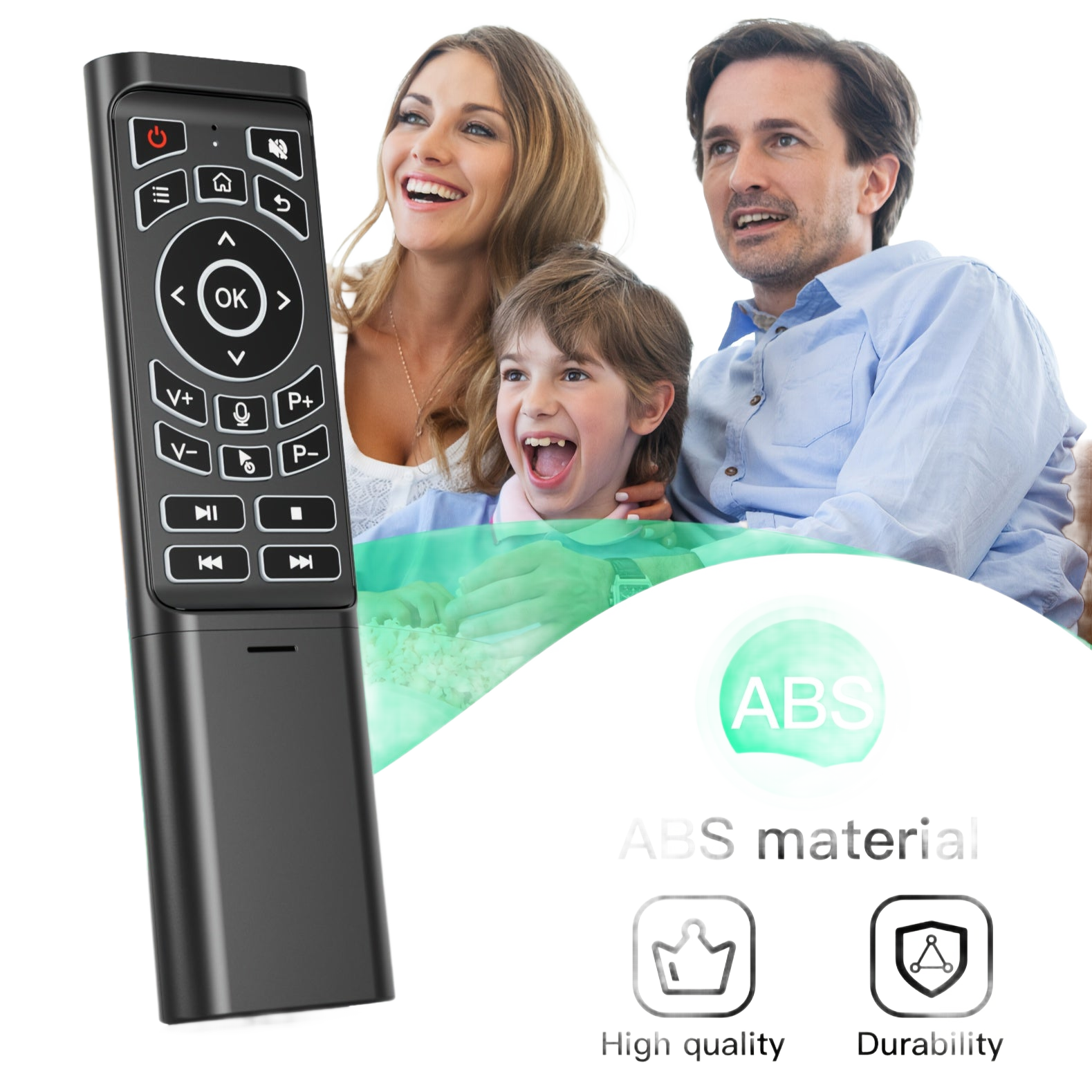 Image from 2025 Upgraded Mini M3 Tri-Mode Wireless Keyboard Remote Control Set with Wireless + 2.4G Dual Channel | Cross-Screen Multi-Device Instant Switching | Voice Control & Smart Learning Function | Compatible with PC/Android TV/Ras - Copy
