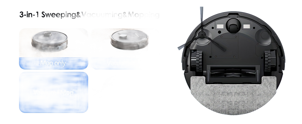 Image from Robot Vacuum And Mop Combo 6500Pa, Lubluelu L15 Robot Vacuum, Auto-Charging, 5 Maps, 30 No-go Zones, WiFi/App/Alexa, 3in 1 Robot Vacuum Cleaner for Pet Hair Carpet Hard Floor - Copy