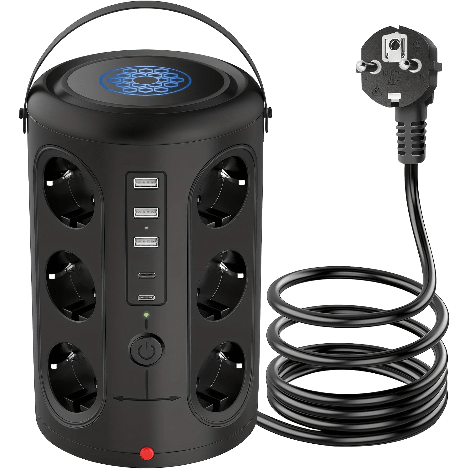 Surge Protector Power Strip Tower with 5 USB and 2 Type-C Ports - TKINGS