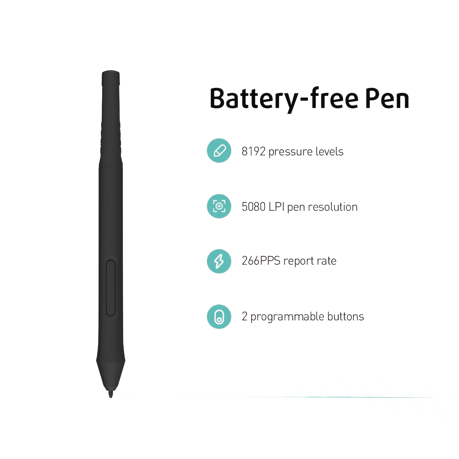 Image from 1pc XENX Drawing Tablet, ABS Material, 8192 Pressure Levels, 5080 LPI Pen Resolution, 266 PPS Reporting Rate, 2 Programmable Buttons, No Battery, Compatible with Mobile & Computer, Portable Design for Digital Art, Animation, - Copy