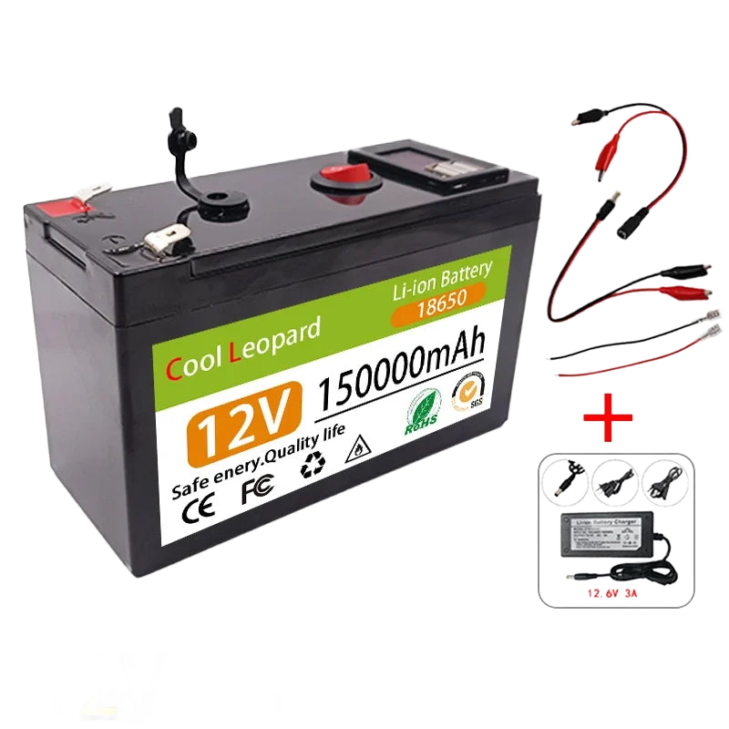 Image from 12V 150Ah Lithium 18650 Deep Cycle Battery for Solar,Fish Finder, Power Wheels, Lighting, Off-Grid Applications Built-in BMS - Copy