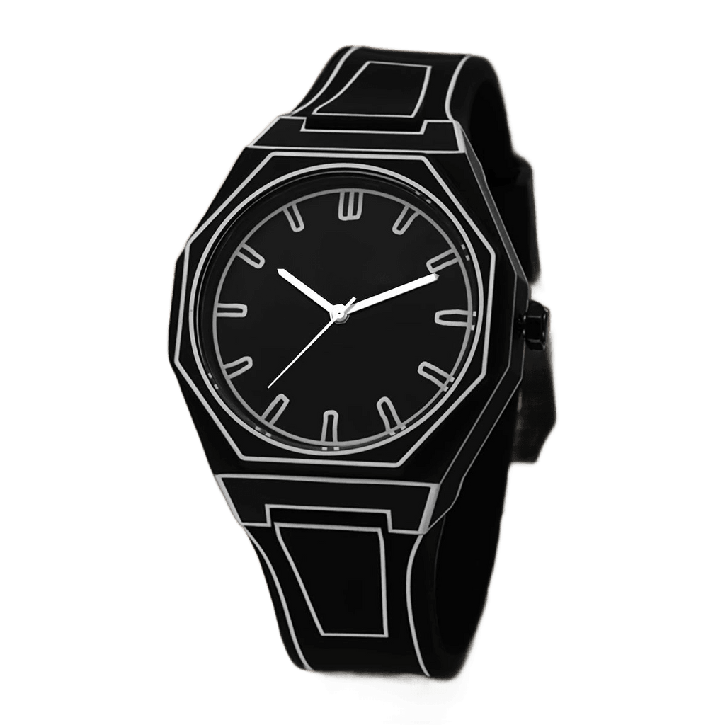 Preppy Style Men'S Watch - Quartz Movement, Silicone Band - TKINGS