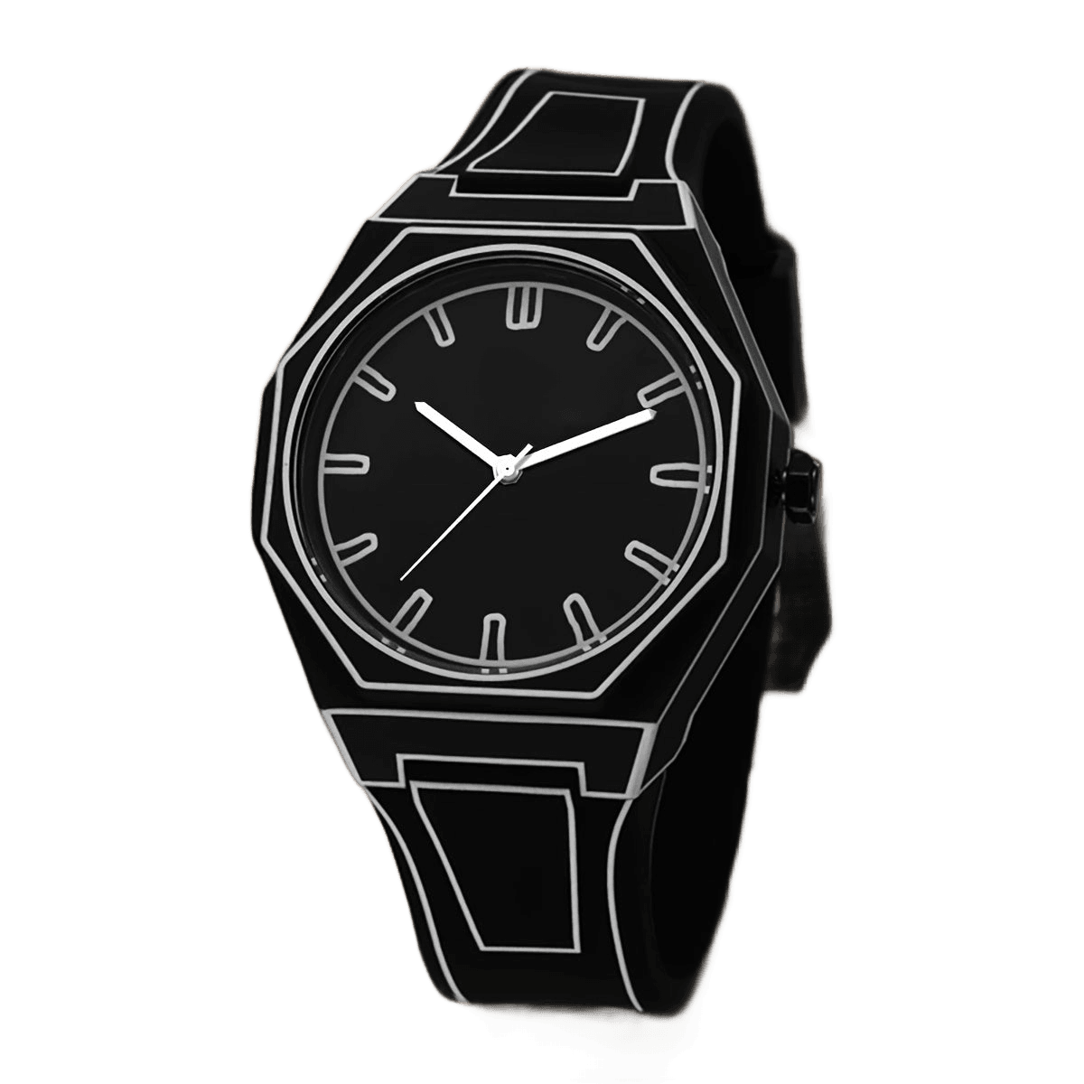 Preppy Style Men'S Watch - Quartz Movement, Silicone Band - TKINGS