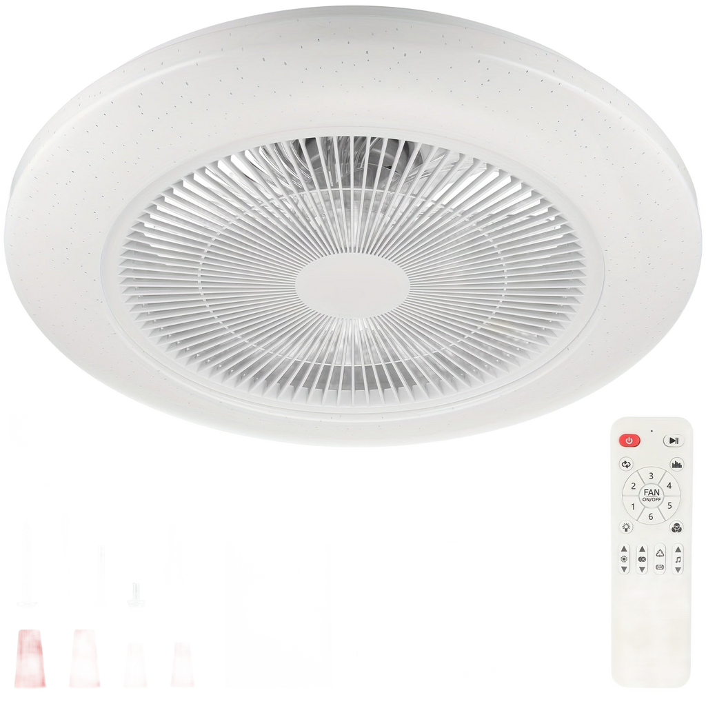 Image from RGB Smart Ceiling Fan Light with Music Sync | 6-Speed Fan + Starry Sky Effect | Quiet Design | APP/Lighting | Suitable for Bedroom/Dining Room - Copy