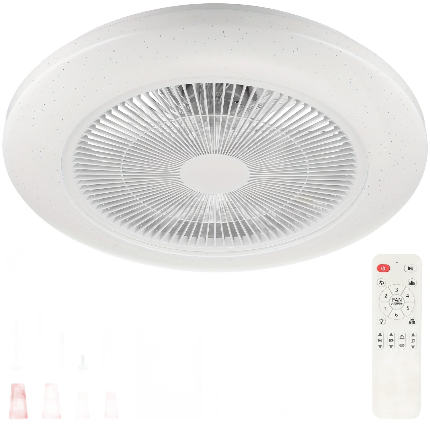 Image from RGB Smart Ceiling Fan Light with Music Sync | 6-Speed Fan + Starry Sky Effect | Quiet Design | APP/Lighting | Suitable for Bedroom/Dining Room - Copy