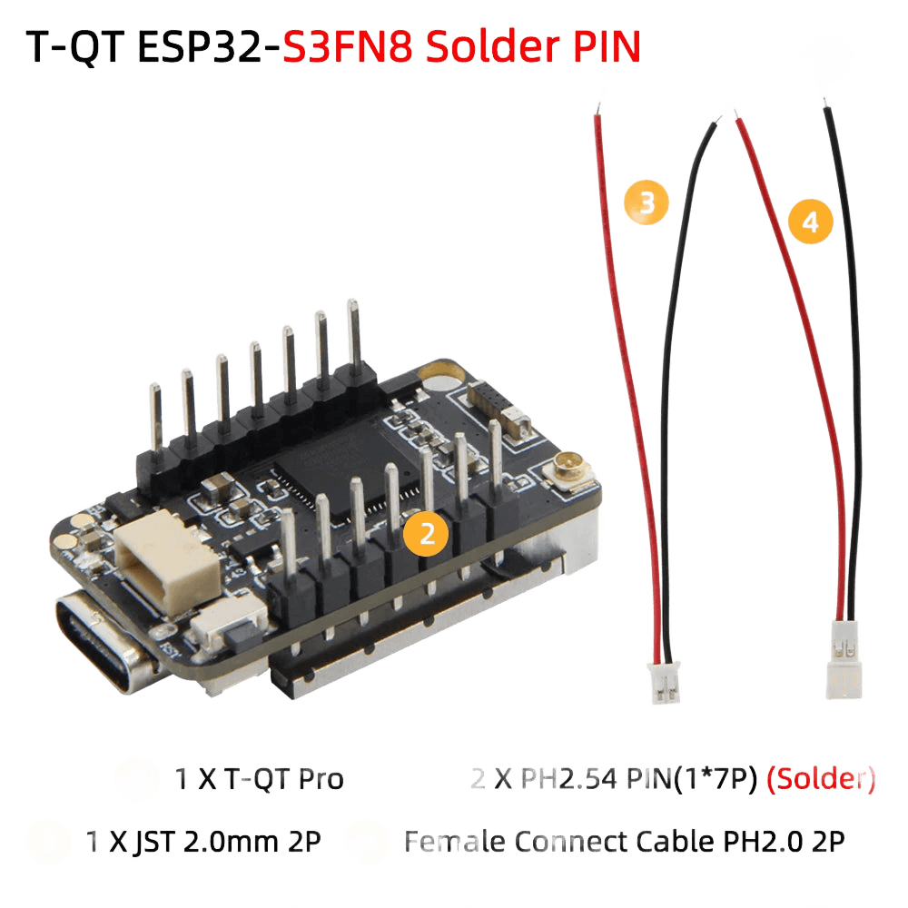 LILYGO® T-QT Pro ESP32-S3 GC9107 0.85 Inch LCD - TKINGS