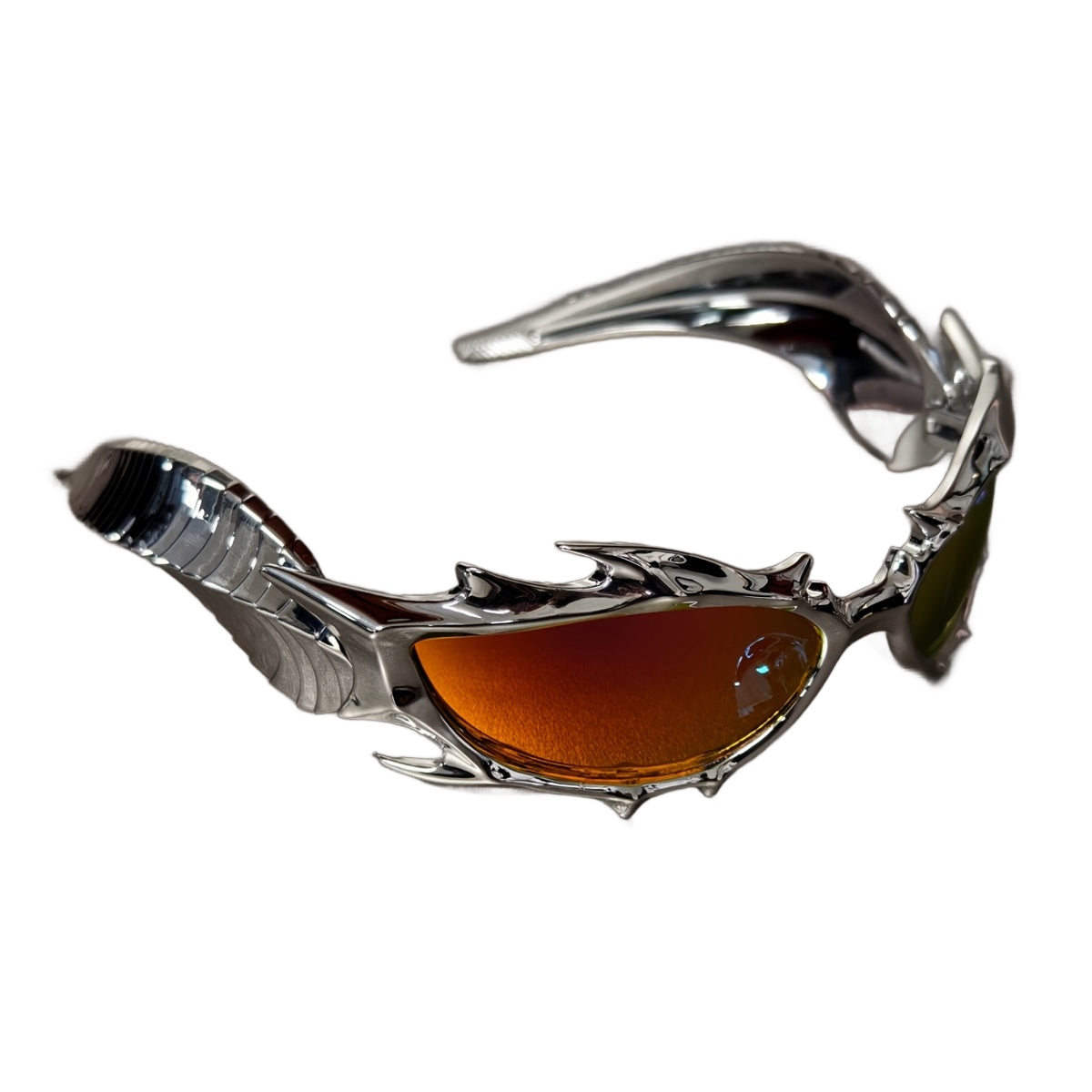 Image from SSPV Edgy Chic Fire Bull Horn Glasses - Oversized Black Frame with Red & Orange Gradient Lenses, Metallic Accents & Pointed Tips for a Bold, Trendy Look, Fashion Accessories, Statement Eyewear, Durable Plastic Frame - Copy