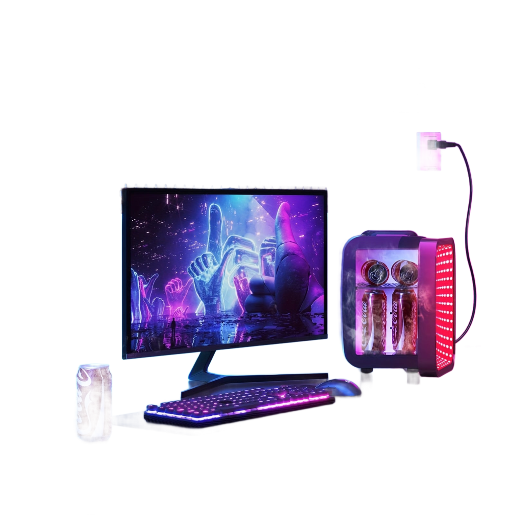 Image from AISUTHA Adjustable Mini Refrigerator with LED Lights, 4L Capacity, Semiconductor Cooling, External Ice Dispenser, 1 Door, Glossy Finish, Plug Powered, Ideal for Bedroom, Office, Game Room, Car - Holiday Gift, Mini Refrigerato - Copy