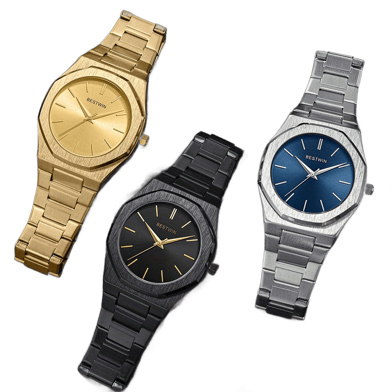 Elegant Men's Quartz Watch with Sleek Alloy Steel Band - TKINGS