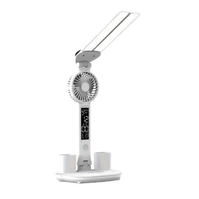 Smart Desk Lamp with Fan & Pen Holder, USB-Powered Touch Control - TKINGS
