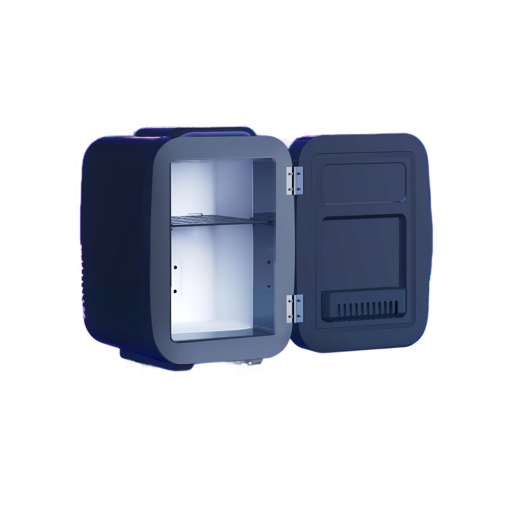Image from AISUTHA Adjustable Mini Refrigerator with LED Lights, 4L Capacity, Semiconductor Cooling, External Ice Dispenser, 1 Door, Glossy Finish, Plug Powered, Ideal for Bedroom, Office, Game Room, Car - Holiday Gift, Mini Refrigerato - Copy
