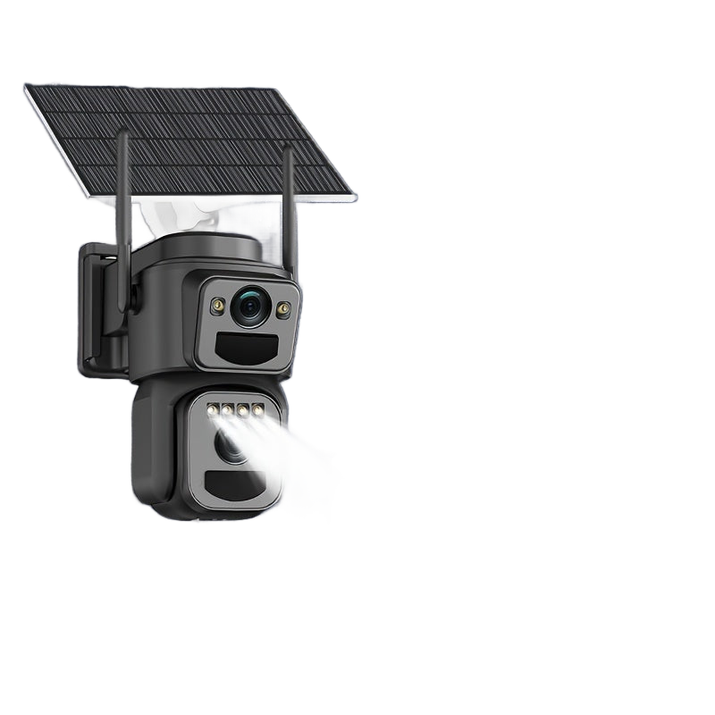 Image from Multifunctional Security Camera with Solar Panel, 2K 300W Pixel Video Resolution, Wireless Outdoor WiFi Monitoring, High-Definition Dual Lens Automatic Rotation Pan-Tilt Night Vision, Motion Detection, Two-Way Audio, Ultra Wi - Copy