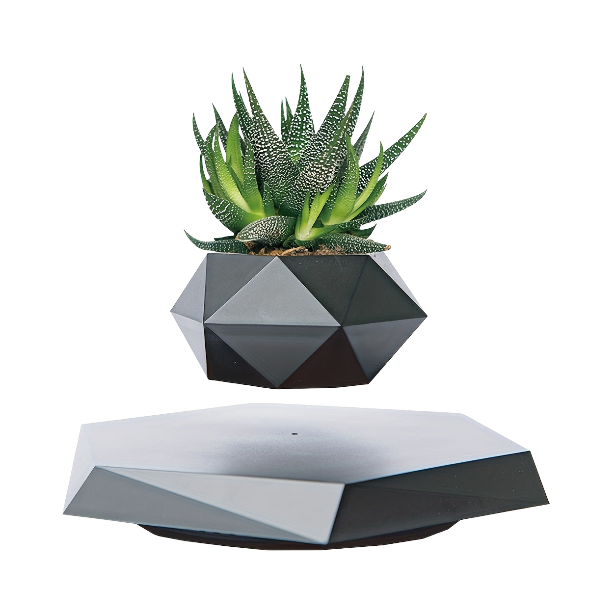Image from 1pc, Magnetic Levitating Mini Rotating Flower Pot, New Magic Black Floating Plant Pot, Creative Pots For Office Desktop Balcony Home Garden Indoor Statue Decorations Ornaments - Copy