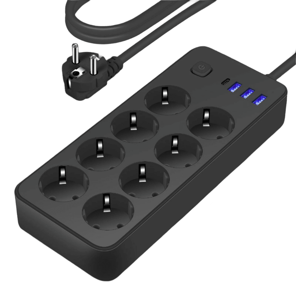 8-Outlet Power Strip with 3 USB Ports & Type-C Interface 180cm - TKINGS
