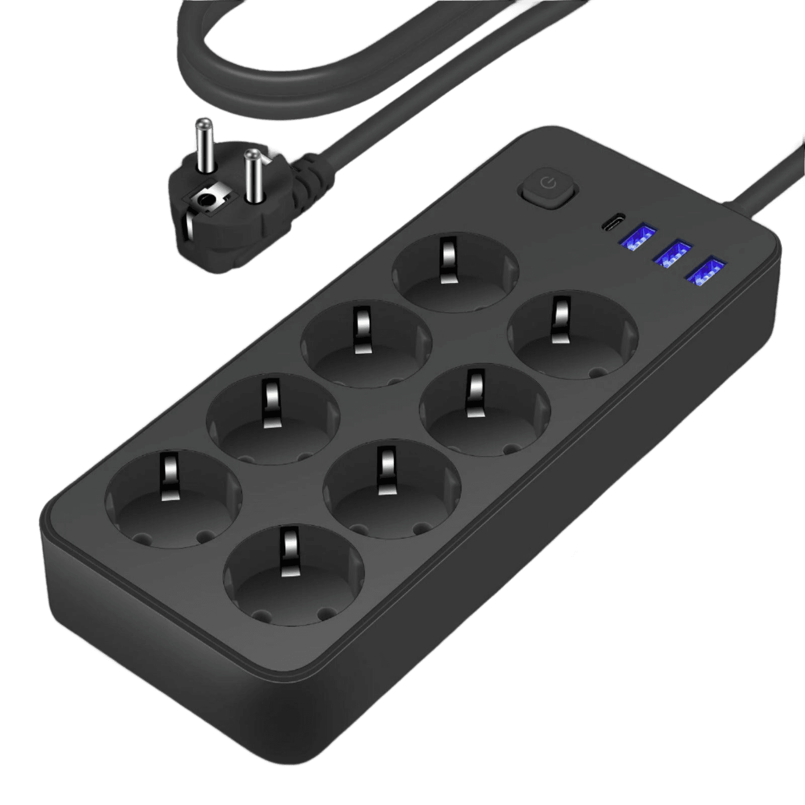 8-Outlet Power Strip with 3 USB Ports & Type-C Interface 180cm - TKINGS
