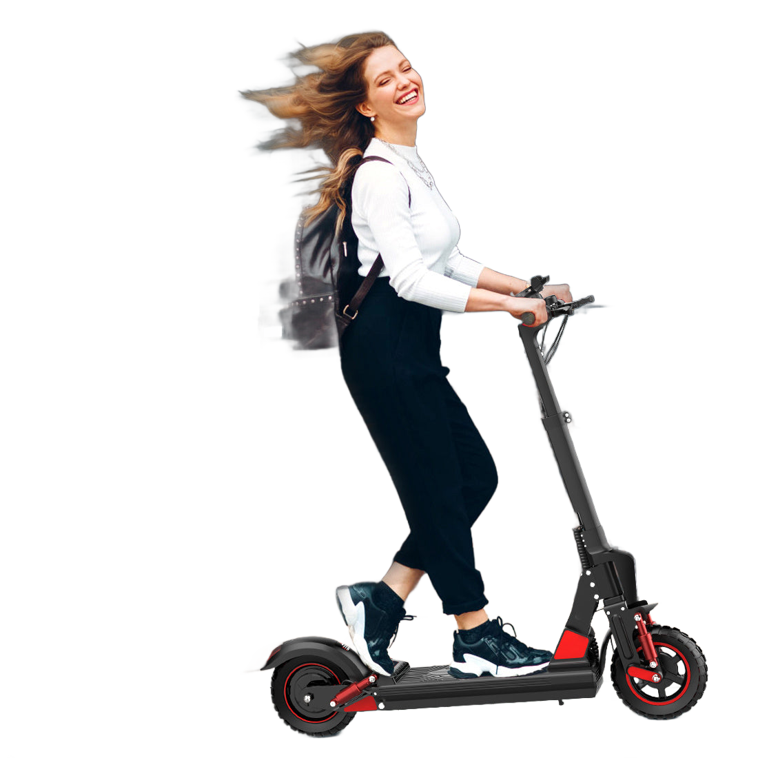 Image from Adult Electric Scooter, Output Current 2A, Output Voltage 54.6V, 500W Powerful Motor, 34-43 Km Range, 120 Kg Maximum Load, Adjustable, Lightweight, 2 Wheel Commuter Scooter with Smooth Large Wheels - Folding Commuter Electric - Copy