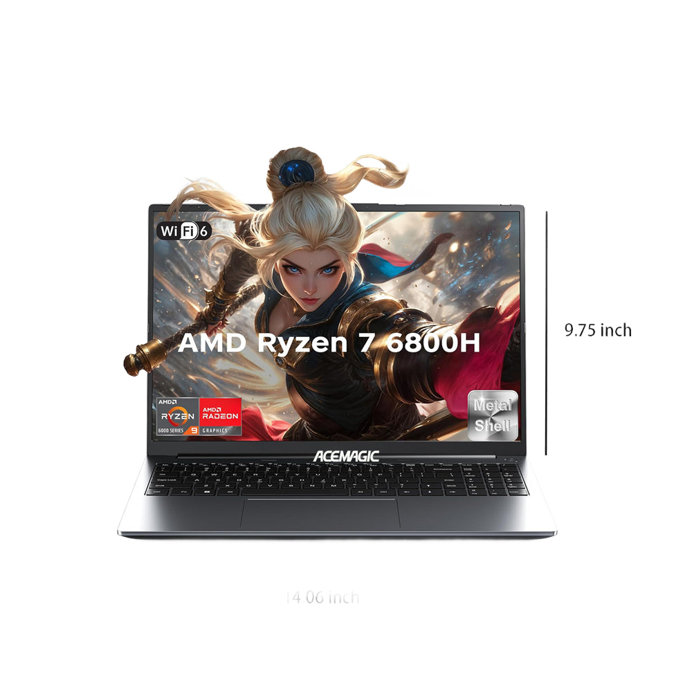 Image from ACEMAGIC 16.1" Gaming Laptop with AMD Ryzen 7 7735HS Processor up to 4.75 GHz (Compare 13th i7-1370P), 8 Core- 4800MHz 16GB RAM DDR5*2 512GB M.2 SSD,1920*1200 FHD,WiFi 6.0,Radeon 680M GPU, Backlit Keyboard - Copy