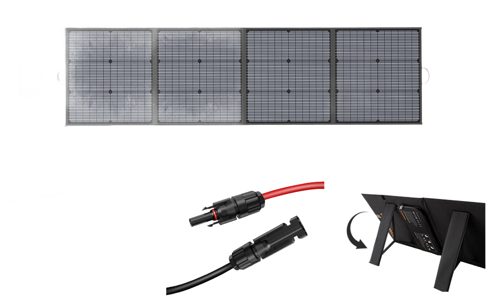 Image from MHPOWOS Portable Solar Charger 40V 220W Foldable Solar Panel Kit for Jackery Bluetti Ecoflow Power stations RV Camping Patio - Copy