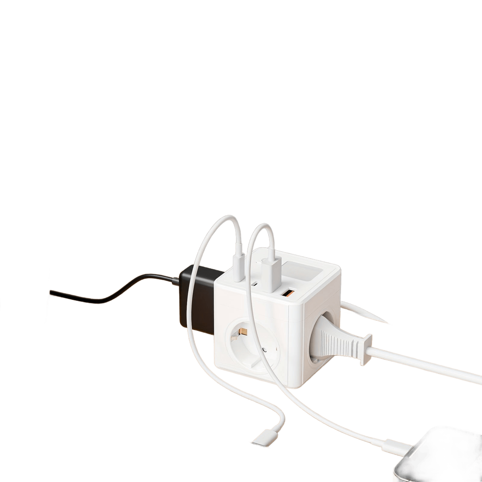 One 8-in-1 EU Power Strip with Extension Cord, 3 AC Outlets & 2 USB - TKINGS