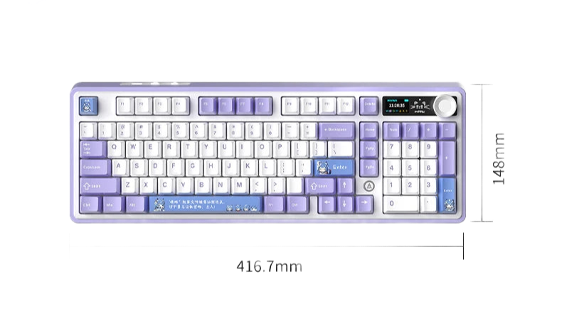 Image from AJAZZ AK980 Mechanical Gaming keyboard, 2.9cm TFT Screen, Volume Knob, 98-Key Gasket Structure, RGB Lighting, Hot-Swappable PR4 - Copy