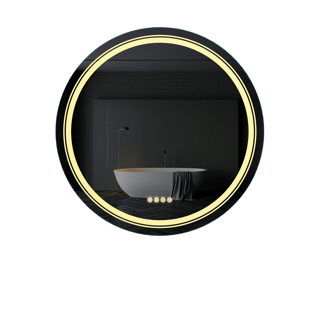 Image from HD Round Anti-fog LED Bathroom Mirror Light Adjustable Vanity Mirror with Smart Light RGB Lights - Copy