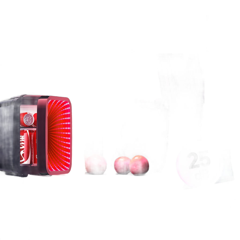 Image from AISUTHA Adjustable Mini Refrigerator with LED Lights, 4L Capacity, Semiconductor Cooling, External Ice Dispenser, 1 Door, Glossy Finish, Plug Powered, Ideal for Bedroom, Office, Game Room, Car - Holiday Gift, Mini Refrigerato - Copy