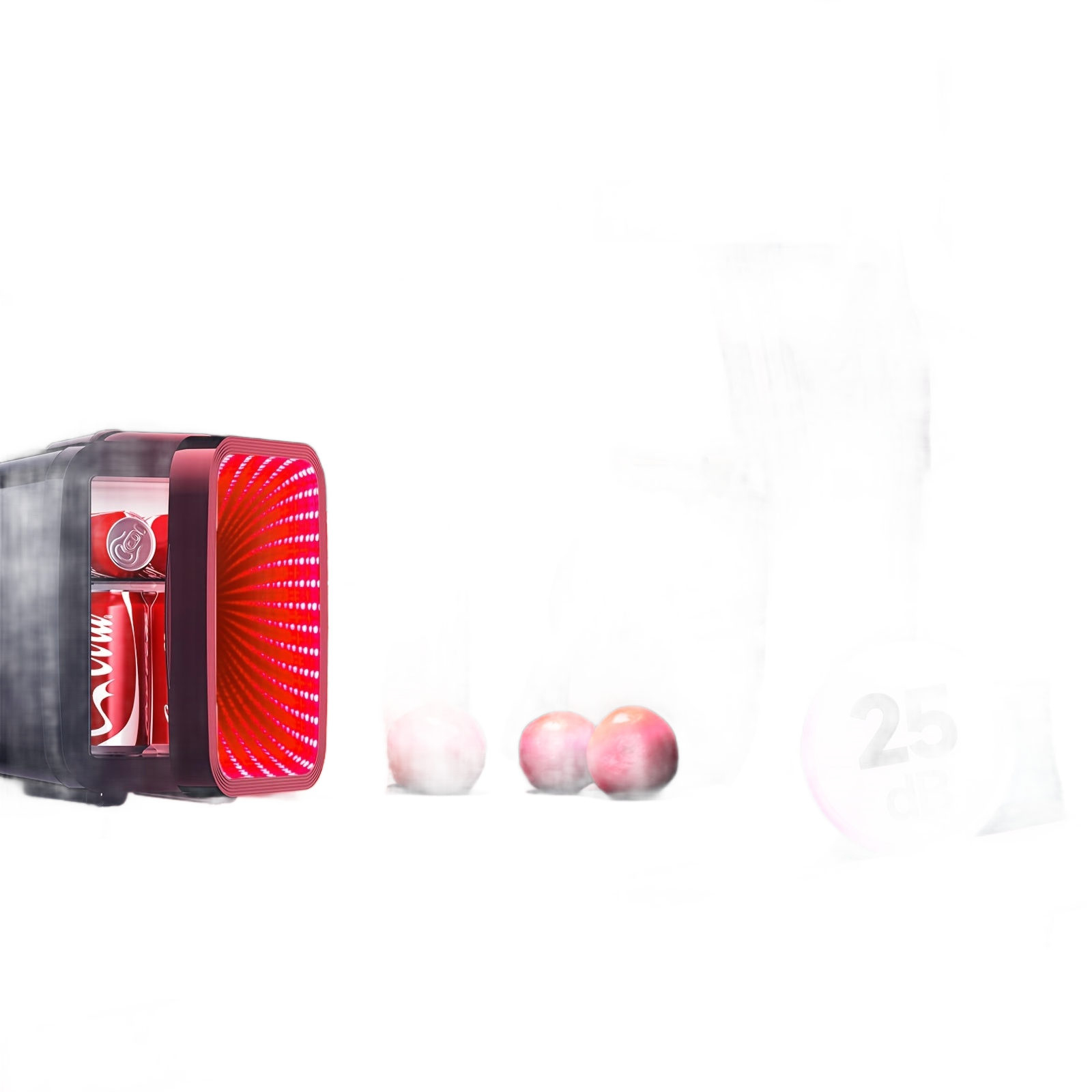 Image from AISUTHA Adjustable Mini Refrigerator with LED Lights, 4L Capacity, Semiconductor Cooling, External Ice Dispenser, 1 Door, Glossy Finish, Plug Powered, Ideal for Bedroom, Office, Game Room, Car - Holiday Gift, Mini Refrigerato - Copy