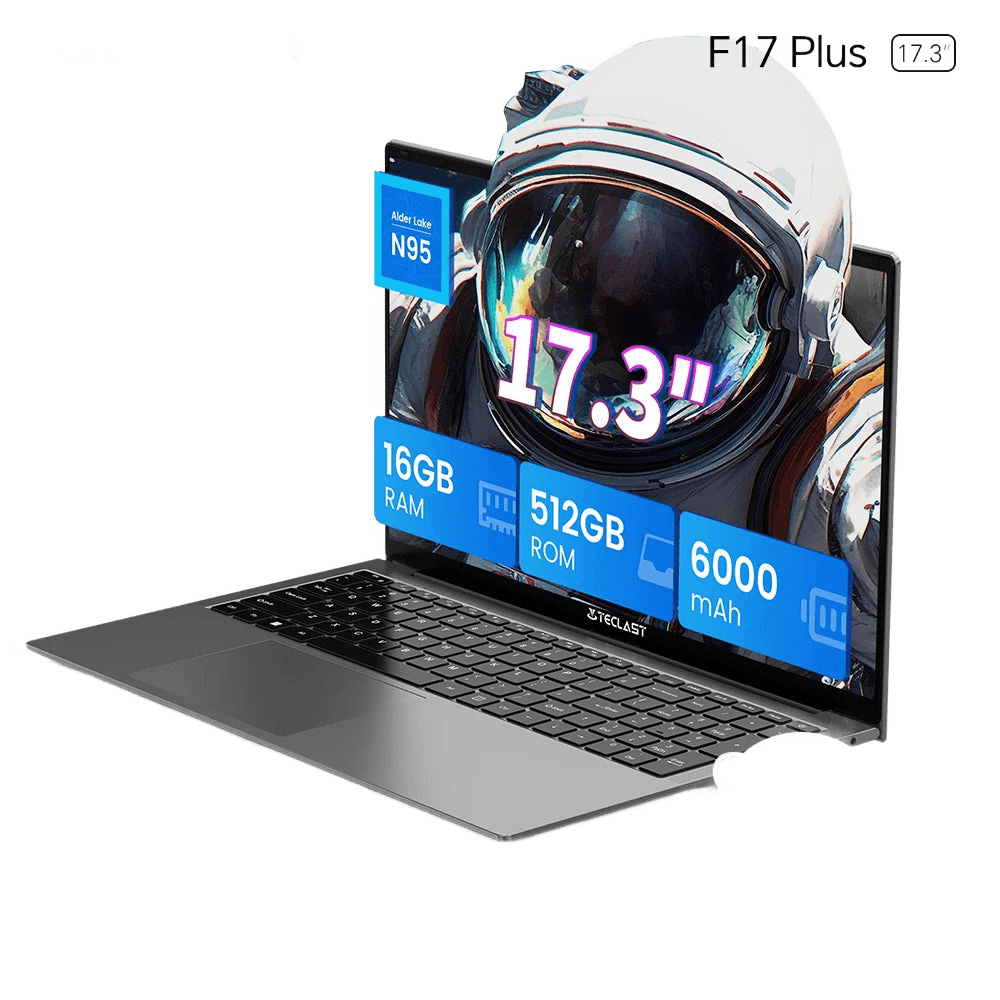 Teclast F17Plus Laptop 17.3'' 16GB RAM 512GB SSD, Intel N95 - TKINGS