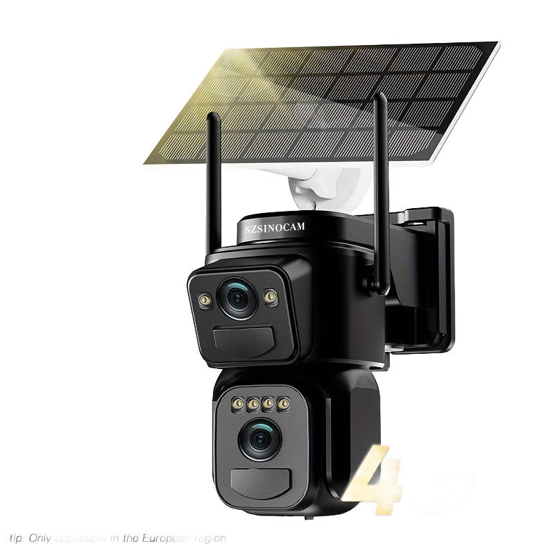Image from Multifunctional Security Camera with Solar Panel, 2K 300W Pixel Video Resolution, Wireless Outdoor WiFi Monitoring, High-Definition Dual Lens Automatic Rotation Pan-Tilt Night Vision, Motion Detection, Two-Way Audio, Ultra Wi - Copy