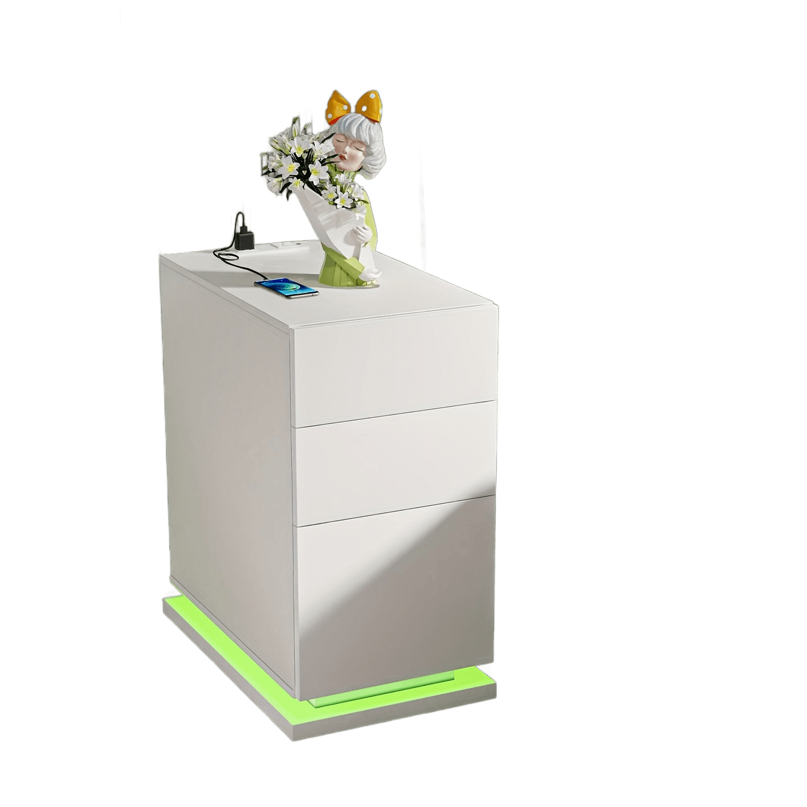 Bedroom Nightstand with 2 Drawers, Sofa Side Cabinet Storage - TKINGS