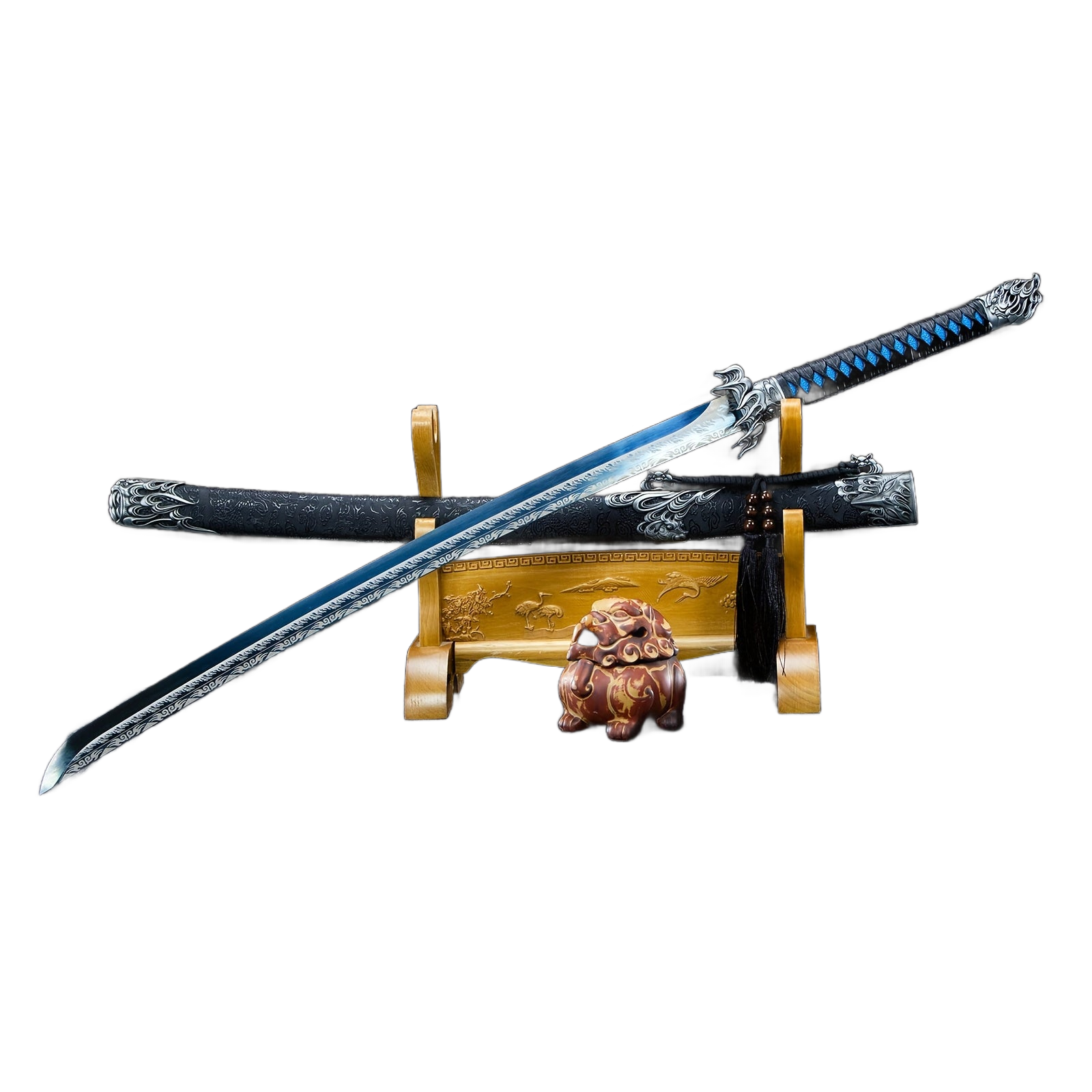 Image from [ Samurai Soul ] Made Of High-quality Stainless Steel And Finely Polished, The Samurai Sword Not Only Has Outstanding Toughness But Also Comes with An Exquisite Scabbard, Making It An Excellent Choice to Showcase The Spirit O - Copy