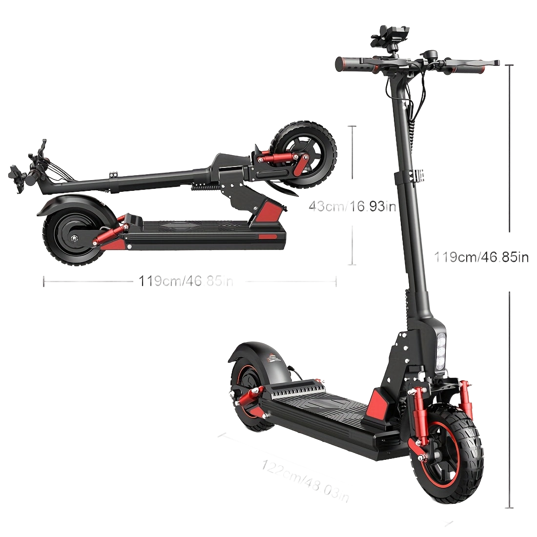 Image from Adult Electric Scooter, Output Current 2A, Output Voltage 54.6V, 500W Powerful Motor, 34-43 Km Range, 120 Kg Maximum Load, Adjustable, Lightweight, 2 Wheel Commuter Scooter with Smooth Large Wheels - Folding Commuter Electric - Copy