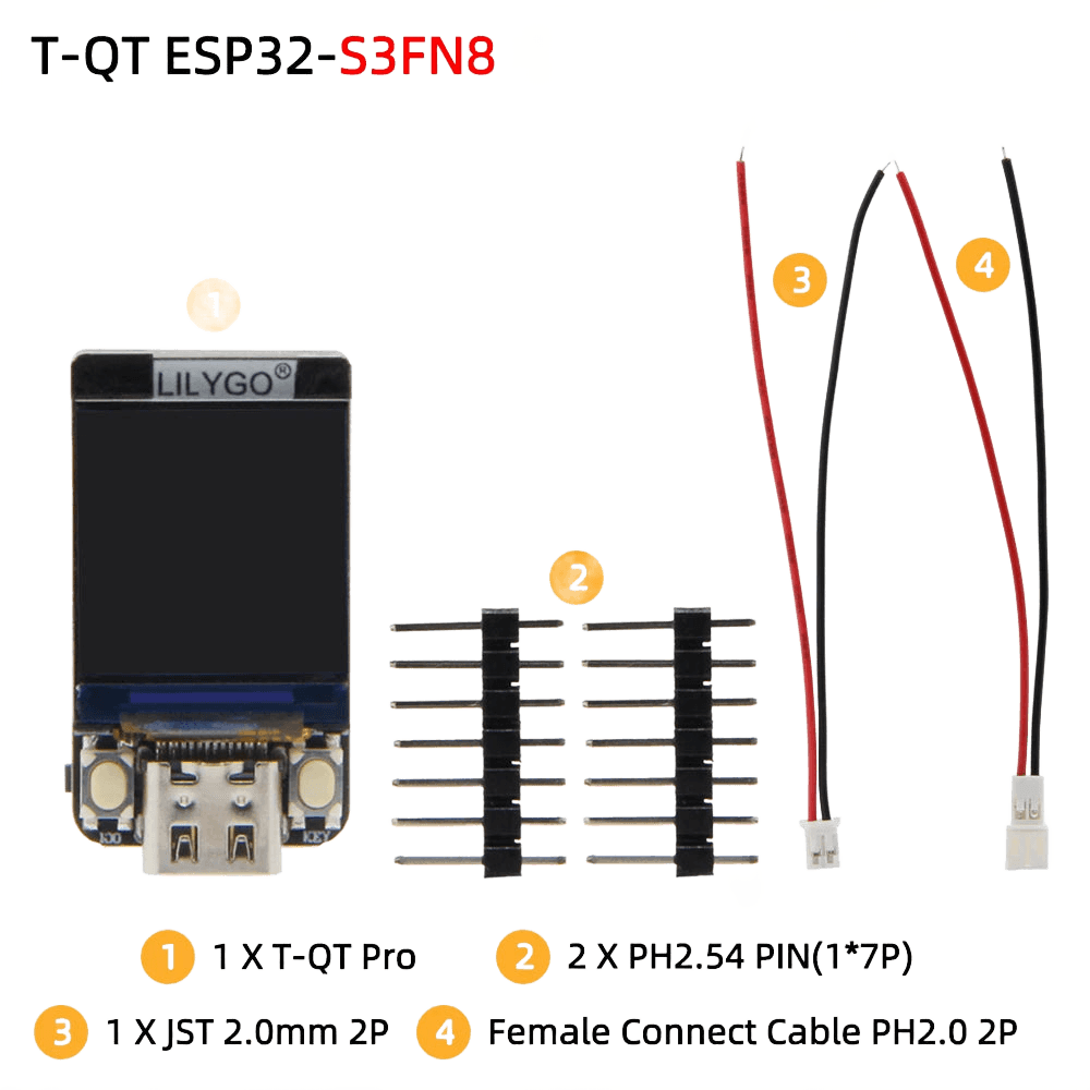 LILYGO® T-QT Pro ESP32-S3 GC9107 0.85 Inch LCD - TKINGS