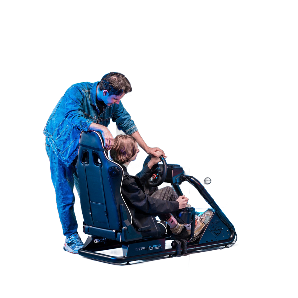 Image from Driving Simulator Cockpit, Racing Steering Wheel and Pedal Structure, Automotive Simulation Platform - Copy