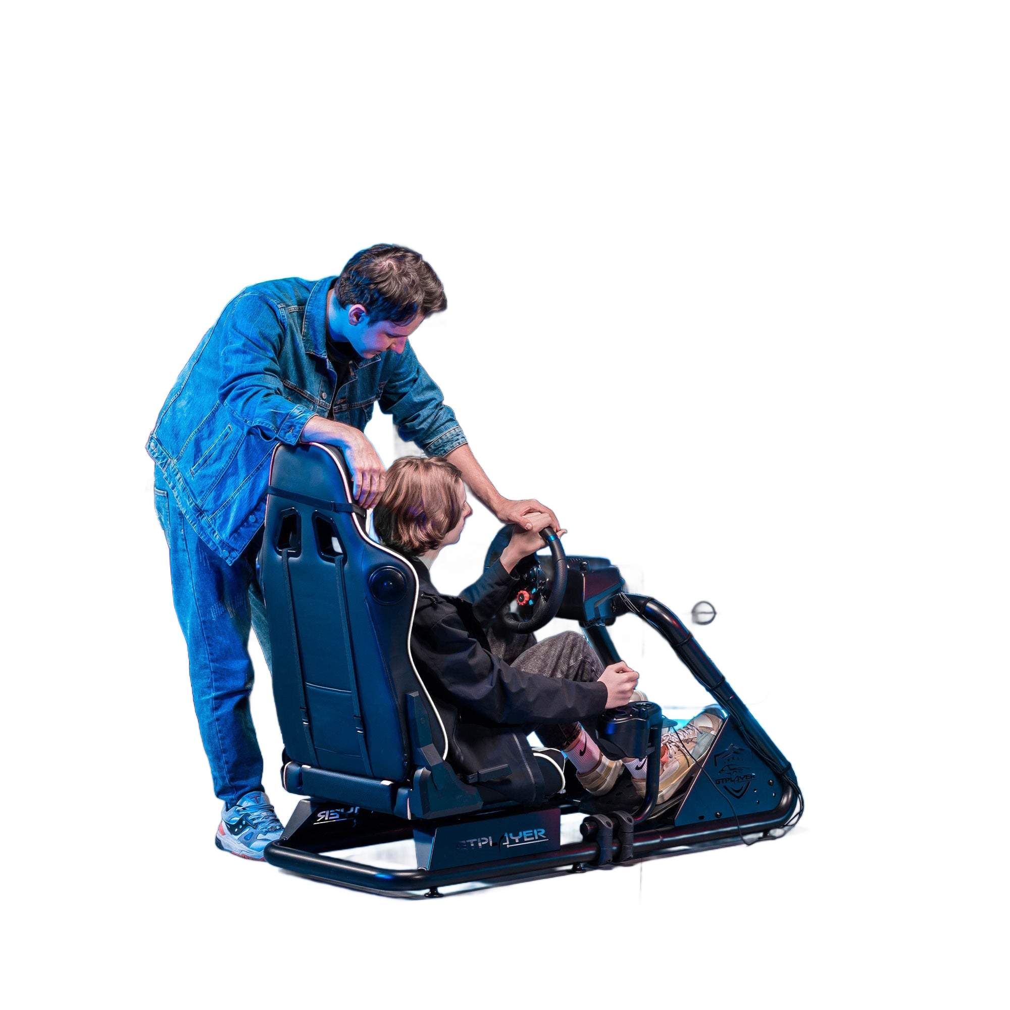 Image from Driving Simulator Cockpit, Racing Steering Wheel and Pedal Structure, Automotive Simulation Platform - Copy