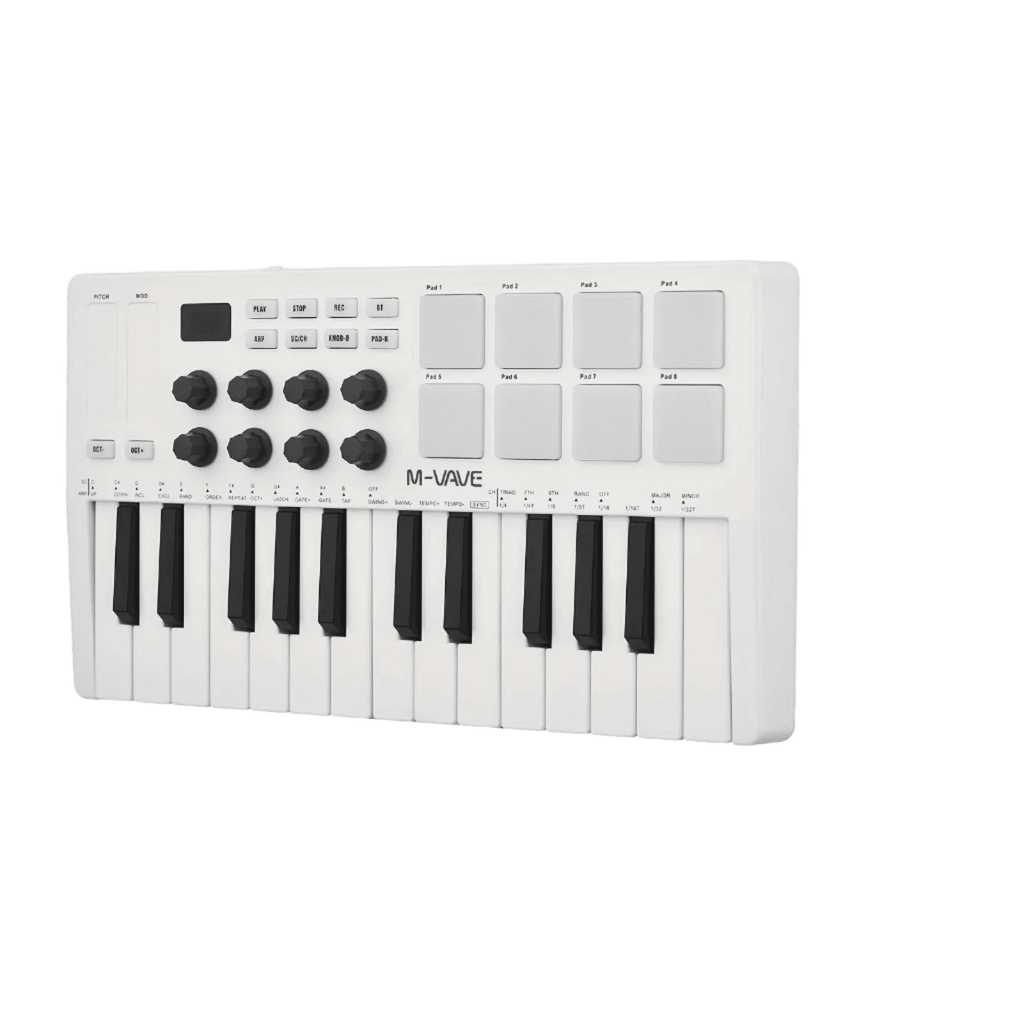 MIDI Control Keyboard Mini Portable USB Controller with 25 Velocity Keys - TKINGS
