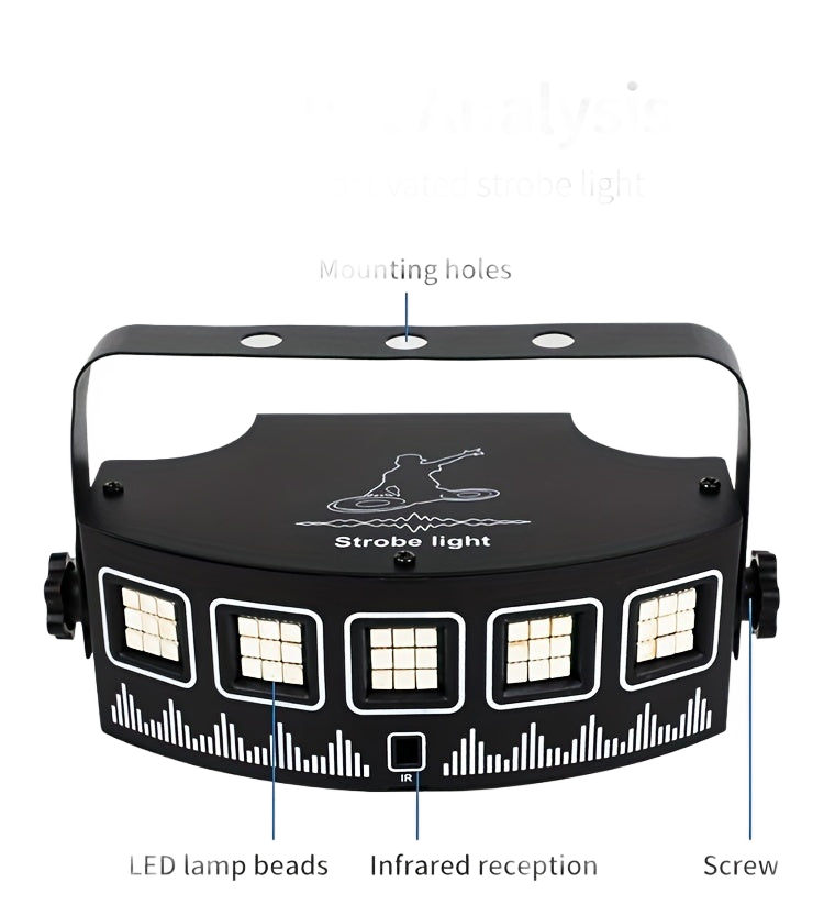 Image from 1pc USB LED Strobe Light with Remote Control – 5-Eye Blacklight Disco Party Lights for Karaoke, Home Decor, and Events, Voice Activated Ambient Lighting for Parties, Father’s Day, Mother’s Day, Black Friday, Cyber Monda - Copy