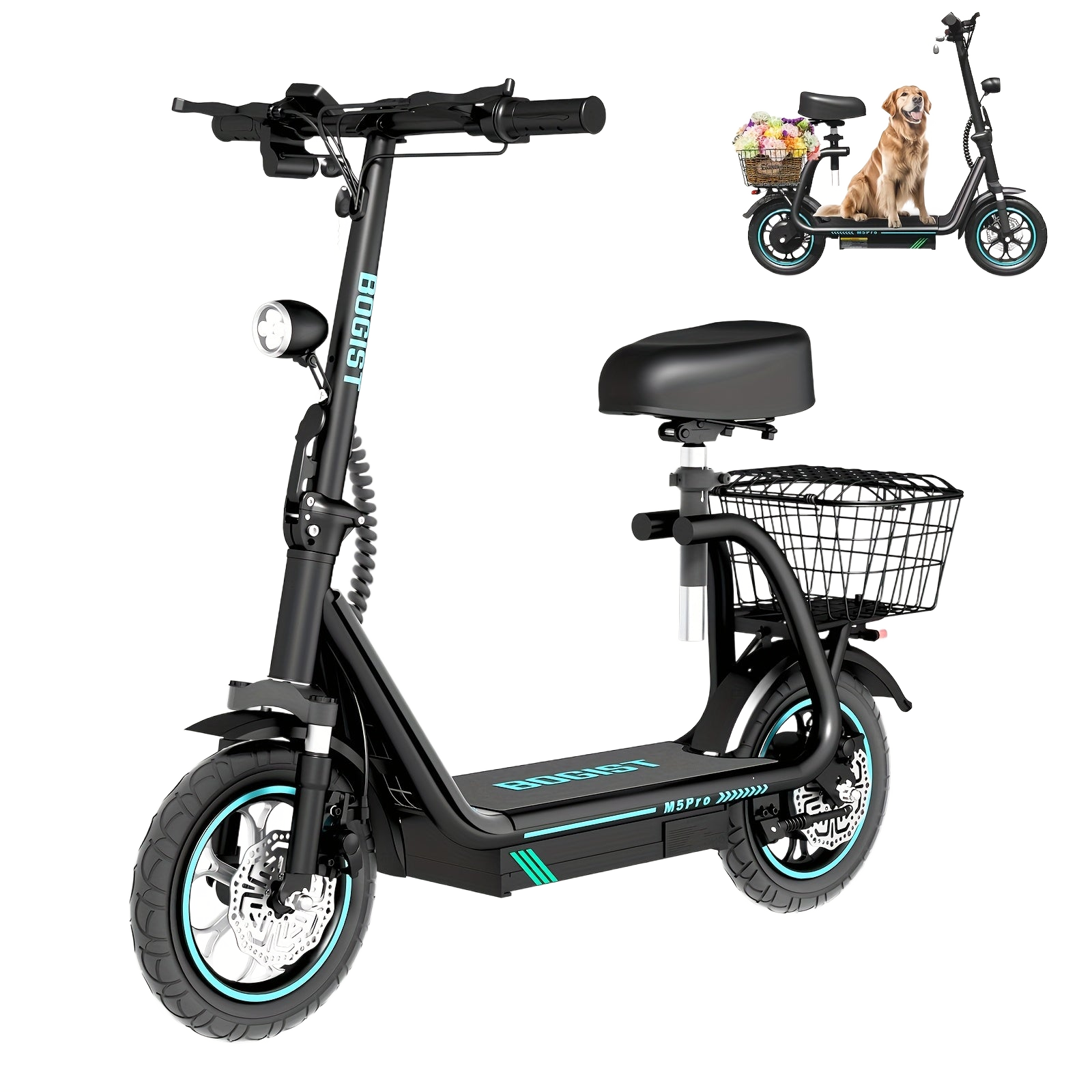 Image from 1pc, Electric Scooter for Adults, 448 W Powerful Motor, Adjustable, Lightweight, 2 Wheel Commuter Scooter with Large and Smooth Wheels - Folding Commuter Electric Scooter - Copy