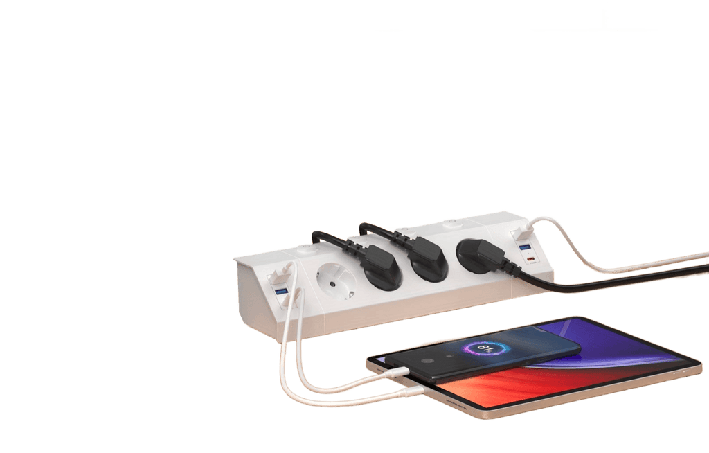 Power Strip with Clamp, 4 Independent Switch-4 USB + 4 Type-C - TKINGS
