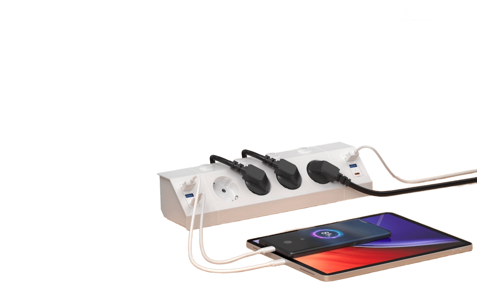 Power Strip with Clamp, 4 Independent Switch-4 USB + 4 Type-C - TKINGS