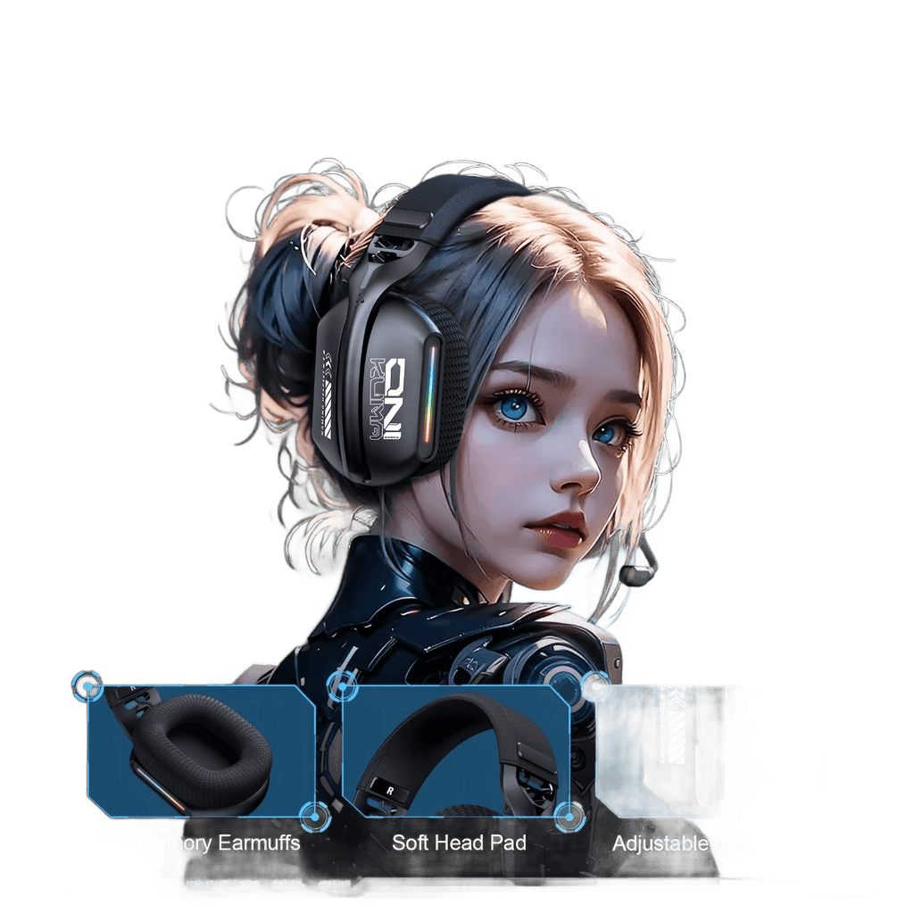 ONIKUMA RGB Light-Up Three-Mode Wireless Headphones - TKINGS
