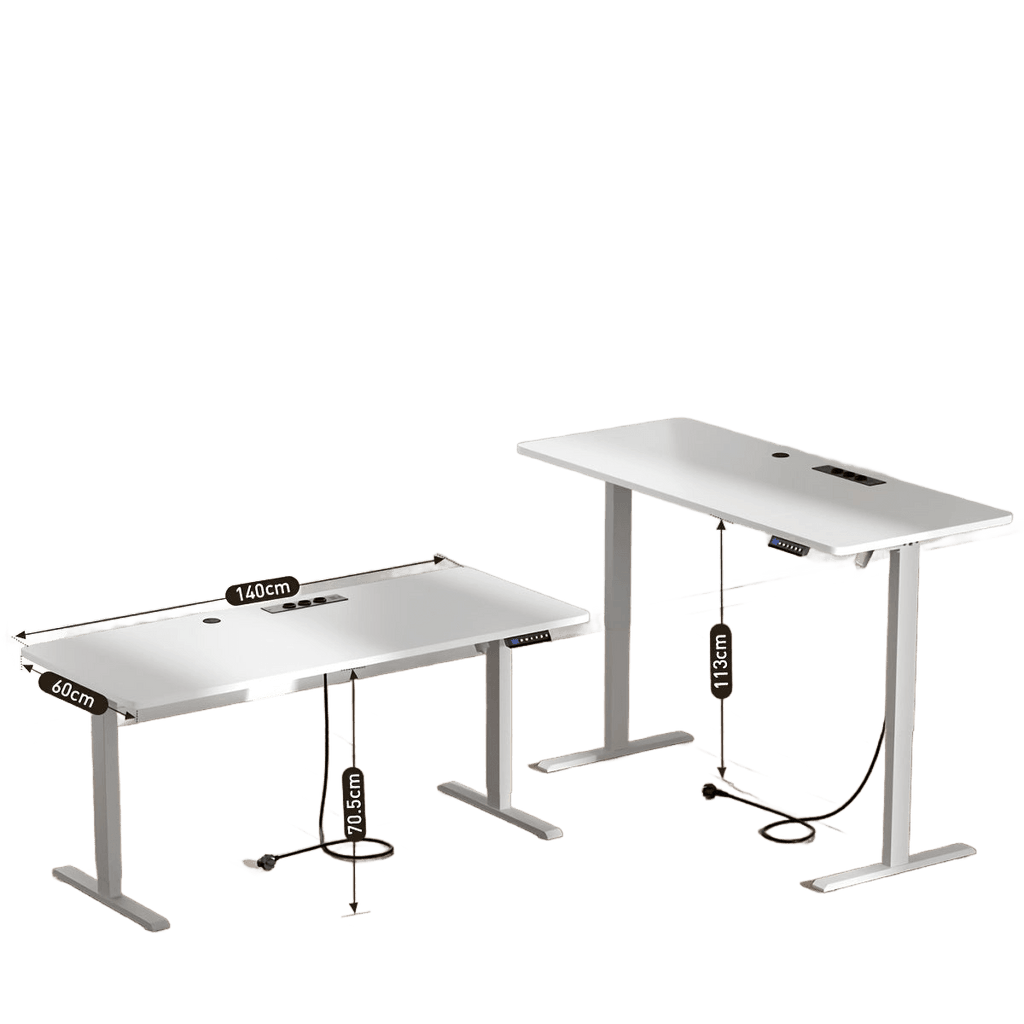 Electric Desk With Adjustable Height, USB Charging Port, And Power Outlet - TKINGS